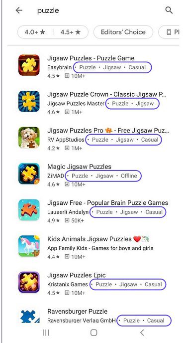 app category and app tag