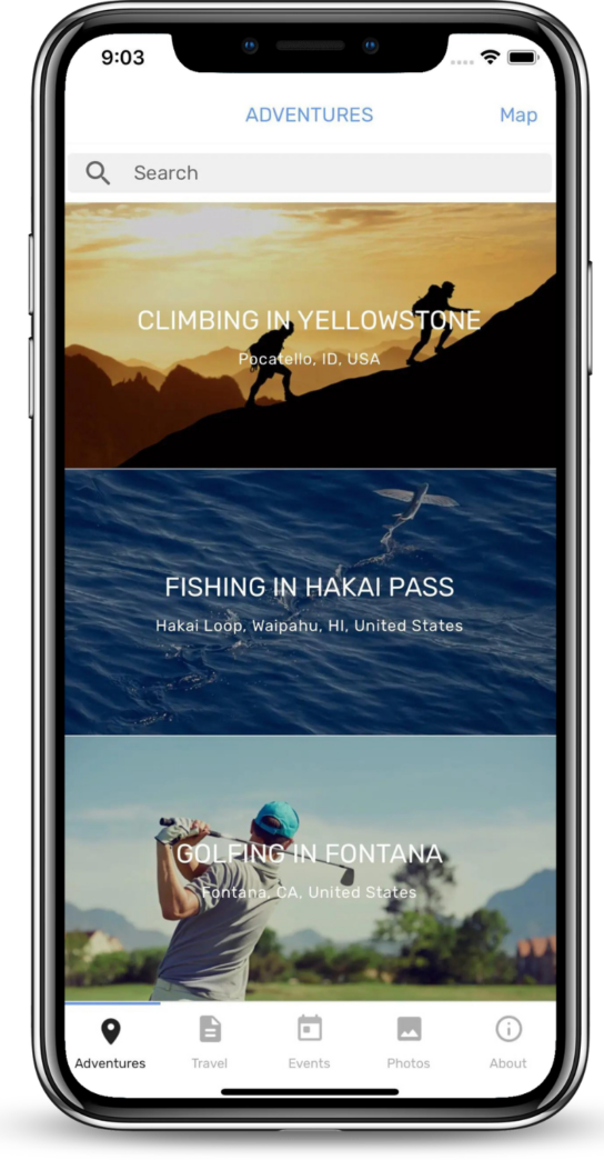 app mockup tourism