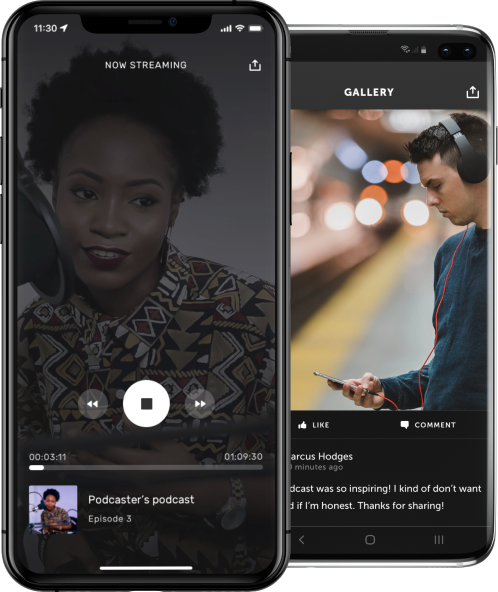 Mobile music apps on two smart phones