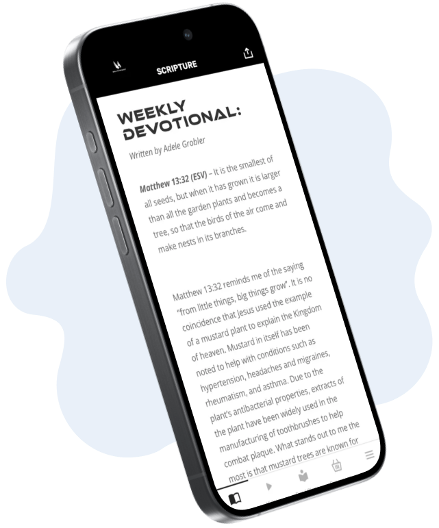 phone with weekly church devotional