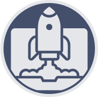 icon using a rocket ship to represent publishing an app